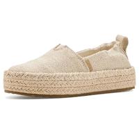 TOMS Valencia Plate-Forme, Toile flammée Champagne Glimmer, 36 EU