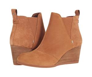 TOMS Women Kelsey Taupe Gray Slouch Boots, Tan Oiled Nubuck Suede, 36.5 EU