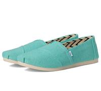TOMS Women's, Alpargata Crochet Slip-on, Aqua Heritage Canvas, 36.5 EU