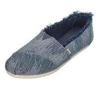 TOMS Women's, Alpargata Crochet Slip-on, Dark Sky Textured Denim Fray, 38 EU