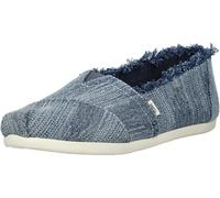 TOMS Women's, Alpargata Crochet Slip-on, Dark Sky Textured Denim Fray, 42.5 EU