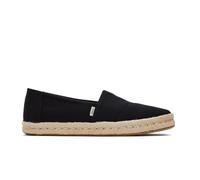 TOMS Women's Alpargata Rope 2.0 Espadrille, Black Recycled Cotton Slubby, 38.5 EU