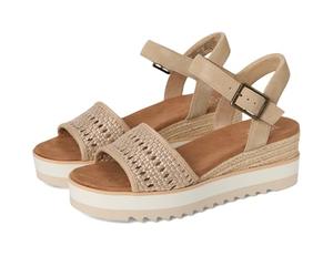 TOMS Women's Diana Sandal, Champagne Metallic Basket Weave Suede, 43.5 EU