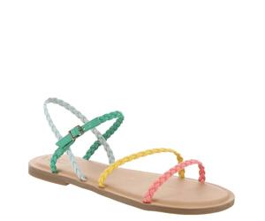 TOMS Women's Kira Flat Sandal, Multi Synthetic Braid, 36.5 EU