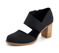 TOMS Women's Milan Nova Heel Sandal, Black Heavy Canvas, 38 EU