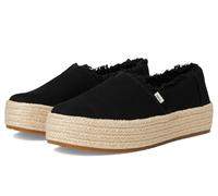 TOMS Women's Valencia Platform, Black Wide Width Canvas Fray, 39 EU