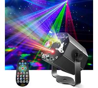 Tomshine 3-en-1 Mini Lumière de Fête, 72 Motifs, Lumière Disco RGB avec Télécommande et Contrôle Sonore, Stroboscope RGB, Boîtier en Aluminium Noir, Adapté pour Fêtes, Anniversaires, Scènes