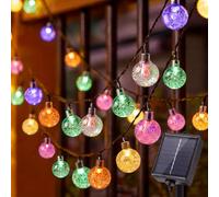 Tomshine Guirnalda Luces Exterior Solar 12M 100 LED Colores, Impermeable Luces Solares Exterior con Mando y Temporizador, 8 Modos RGB para Decoración Jardín, Fiesta, Camping, Terraza, Balcón