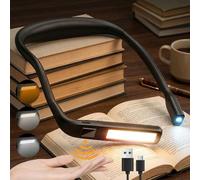 Tomshine Lampe de lecture de cou avec capteur gestuel, 1800mAh Lampe tour de cou pour tricoter et lire au lit, 3 couleurs et luminosité réglable, 270° flexible lampe liseuse livre rechargeable