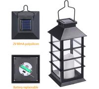 Tomshine Vintage Style Solar Powered Lantern Lights Flickering Flame Fire Candle LED Lamp Outdoor Hanging Decorative Lighting for Garden Patio Courtyard (Lampe décorative suspendue à l'extérieur pour