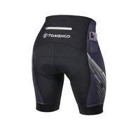 TOMSHOO Cyclisme Shorts de Bike, 4D Rembourré Vélo Équitation Route Biker Pantalon avec Poches Poches, Fermeture éclair, Revêtement Réfléchissant, Jambe Antidérapante, Short de Padding de Vélo, Taille