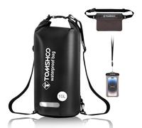TOMSHOO Sacs Etanches 10L/20L Dry Bag 3 in 1 Kit Sac Imperméable avec Pochette Téléphone et Sac Étanche Banane, Pochette Etanche pour Camping Nautique Kayak Rafting Pêche Natation