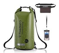 TOMSHOO Sacs Etanches 10L/20L Dry Bag 3 in 1 Kit Sac Imperméable avec Pochette Téléphone et Sac Étanche Banane, Pochette Etanche pour Camping Nautique Kayak Rafting Pêche Natation