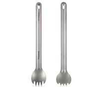 Tomshoo Titane Longue PoignéE Spork ExtéRieur Portable Finition Mate DîNer Spork Couverts Camping Sac à Dos Pique-Nique