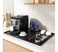 TOMSHUB Tapis de café en silicone 61 x 40,6 cm - Tapis de bar avec tapis de séchage amovible et rangement intégré - Anti-déversement, résistant à la chaleur, antidérapant - S'adapte sous une machine à