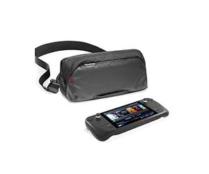 tomtoc Sac à Bandoulière pour Steam Deck (OLED)/Nintendo Switch 2/ROG Xbox Ally (X)/MSI Claw 8/7 AI+ et Accessoires, Étui de Transport Protection avec Poches pour Console pour Voyage Rangement