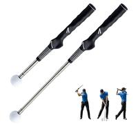 TOMUM Entraîneur de swing de golf rétractable - Poignée d'entraînement pour swing vitesse, rythme, rythme et force - Club d'aide au golf portable pour droitier avec son clic pour une utilisation en