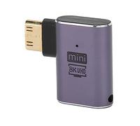 Tomvorks Adaptateur Mini HD vers HD à Angle Droit 8K 60Hz pour Ordinateur Portable, Caméra Vidéo, Tablette en Alliage D'aluminium, 1 unité