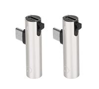 Tomvorks Adaptateur USB C vers 3.5mm, Léger, Durable, Charge et écoute pour Téléphone et Tablette, Paquet de 2 ABS (Argent)