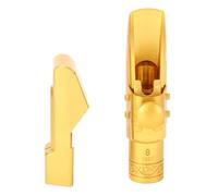 Tomvorks Bec de Saxophone Alto, Bec de Saxophone Mi Bémol en Laiton pour Remplacement et Débutants, 8C, Son Clair et concentré