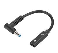 Tomvorks Câble Adaptateur d'alimentation de Type C Femelle vers 4,5 Mm X 0,6 Mm pour Ordinateurs Portables, Convertisseur de Haute qualité avec Puce à Induction PD, 15 Cm, 65 W