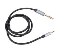 Tomvorks Câble Stéréo 3,5 Mm à 6,35 Mm, qualité Supérieure, Plug and Play, pour Guitares, Ordinateurs Portables, Cinéma Maison, 1 M, plaqué or