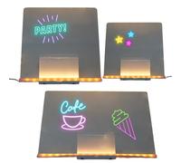 Tomvorks Carte à Dessin LED, Mémo Amusant pour le Bureau à Domicile, économie D'énergie avec 7 Stylos de Couleur, 3 Ensembles Panneau Acrylique écrite, Durable et Durable à L'épreuve des