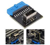 Tomvorks Carte D'extension de Carte Mère USB3.0 19 Broches vers Type-C, Adaptateur pour Connexion au Châssis Avant, Matériau PCB Durable, Noir, 1 unité