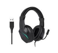 Tomvorks Casque de Jeu avec Lumière LED, Casque PC Supra-auriculaire Confortable, Microphone Transparent pour les Communications de Jeu, Choix Polyvalent pour les Joueurs, Noir (OY733USB)