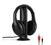 Tomvorks Casque sans Fil, Au-dessus de la Gamme sans Fil du Casque de 98 Pieds, Surveillance des Radios FM Câblées avec émetteur et Décodeur 5 dans 1 TV pour Regarder la Télévision