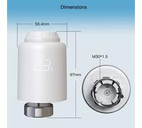 Tomvorks Contrôleur TRV à Point de Point de LED sans Fil pour, Contrôleur de Température du Thermostat de Chauffage Domestique, écran Rotatif, avec Contrôle de L'application Mobilephone, (Wifi)