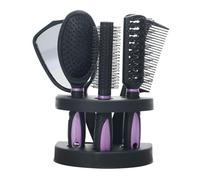 Tomvorks Ensemble de Miroirs de Peignes à Cheveux Professionnels, 5 Pièces, pour Salon Coiffure, Outil Coiffure et Support (Violette)
