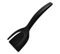 Tomvorks Flipper Tong Outil de Cuisine Polyvalent pour la Maison pour Griller des Crêpes au Steak, Pince à Spatule en Nylon Durable, Rouge, 12,2 Pouces, Poignée 2 en 1, Utilisation Quotidienne (Noire)