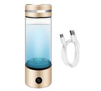 Tomvorks Générateur de Bouteille D'eau à Hydrogène Portable avec Verre à Haute Teneur en Borosilicate, Rechargeable par USB pour le Bien-être et L'hydratation pour les Voyages Domicile - Or (Or)
