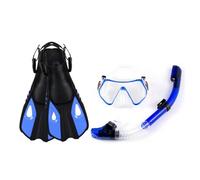 Tomvorks Lunettes de Plongée à Trois Fenêtres, Masque de Plongée Très Transparent avec Tuba Entièrement Sec et Palmes Réglables pour Hommes et Femmes, équipement (S M)