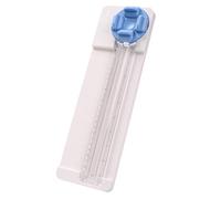 Tomvorks Massicot Portable KW-Trio 4 en 1, Coupe-papier Rotatif, Lame Droite Ondulée, Perforation et Rainage, échelle de Taille Précise, Matériau ABS de Haute qualité, Tête Cou (Bleu)