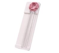 Tomvorks Massicot Portable KW-Trio 4 en 1, Coupe-papier Rotatif, Lame Droite Ondulée, Perforation et Rainage, échelle de Taille Précise, Matériau ABS de Haute qualité, Tête Cou (Rose)