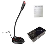 Tomvorks Microphone Omnidirectionnel avec Col de Cygne Ajustable | Prise en charge à 360°, technologie de suppression du bruit, USB plug and play, idéal pour les jeux, le streaming