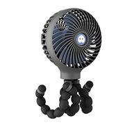 Tomvorks Mini Ventilateur Portatif avec Pince Trépied Poulpe Flexible en Noir pour Siège de Voiture de Bureau Poussette-chargement USB Rechargeable (Noir)