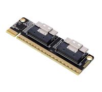 Tomvorks PCIE GEN4 X16 Slim SAS X8 Adaptateur Carte | Connecteur plaqué or, design compact, compatible avec les SSD NVMe, prend en charge 2 à 4 ports