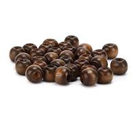Tomvorks Perles en Bois Gris Brillant de 10mm, pour Bracelet en macramé, Fabrication Artisanale pour Artisan