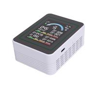 Tomvorks Portable Co Hcho Monitor, 10 sur 1 Détecteur D'écran de Couleur pour Véhicule de Bureau à Domicile PM0.3 PM2,5 PM10 CO2, Suivi de L'environnement en Temps Réel, Attente 24h, (MT13 blanc)