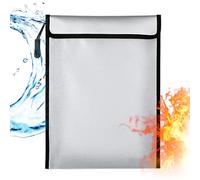 Tomvorks Sac à Documents Ignifuge, étanche, argenté, avec Fermeture éclair Améliorée, pour Fichiers, Cartes, Sac de Rangement de Documents Valeur, 11x15 Pouces, Paquet 2 (M)
