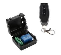 Tomvorks Smart Home 433Mhz DC 12V 1CH Commutateur à Distance sans Fil Relais Récepteur Émetteur Module de Commutateur de Télécommande Universel et 2 Télécommandes émetteur RF 1527 (Noir)