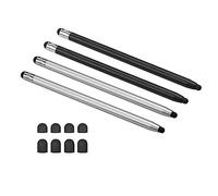 Tomvorks Stylet Universel pour écran Tactile 2 en 1, Stylet Capacitif Actif pour Tablette, Téléphone, Les Appareils, 4 Pièces, Rouge, Rose, Violet, Or, Costume et (2noir et 2argent)