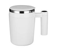 Tomvorks Tasse à café à Agitation Magnétique Automatique, Tasse café électrique Mélange Automatique avec Couvercle pour Hommes Femmes Enfants âgés 380mL Noir (Blanc)