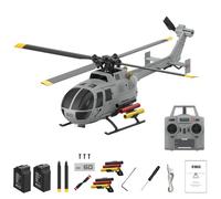 Tomvorks Télécommande D'hélicoptère, Moteur sans Balais à Hélice Unique, Gyroscope à 6 Axes, Maintien D'altitude, Localisation du Flux Lumineux, Support de Missile, Chargeur USB,