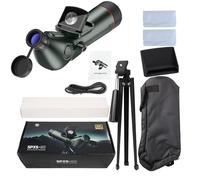 Tomvorks Télescope Numérique avec Double écran, Zoom 4K, Visualisation Nocturne pour L'observation des Oiseaux et L'astronomie, 10 Pouces, Externe intégré de 3 Pouces (Vert OD)
