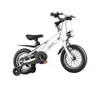 Tomvorks Vélo de 14 Pouces, Vélo pour Enfants Léger en Alliage de Magnésium avec Hauteur Réglable, Phare LED pour la Conduite de Nuit, Roues D'entraînement de 5 Cm pour la stabilité,