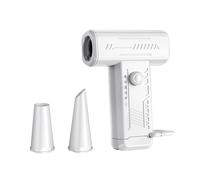 Tomvorks Ventilateur Turbo Réglable à 130 000 TR/Min avec Lumière LED, Plumeau électrique à 3 Vitesses pour Le Nettoyage du Clavier, Augmentation du Feu, Charge de Type C, 275 G/0,61 LB (Blanche)